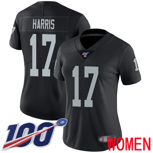 Oakland Raiders Limited Black Women Dwayne Harris Home Jersey NFL Football #17 100th Season Vapor Jersey->youth nfl jersey->Youth Jersey